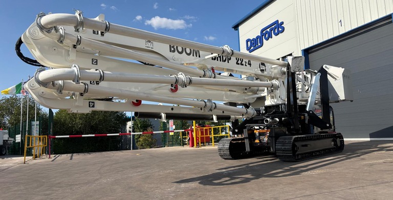 Boom Makina BHDP 22Z4 crawler concrete placing boom delivered to Danfords, United Kingdom